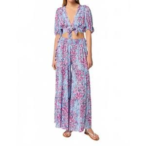 NEW POUPETTE ST BARTH celeste top in blue exotic forest